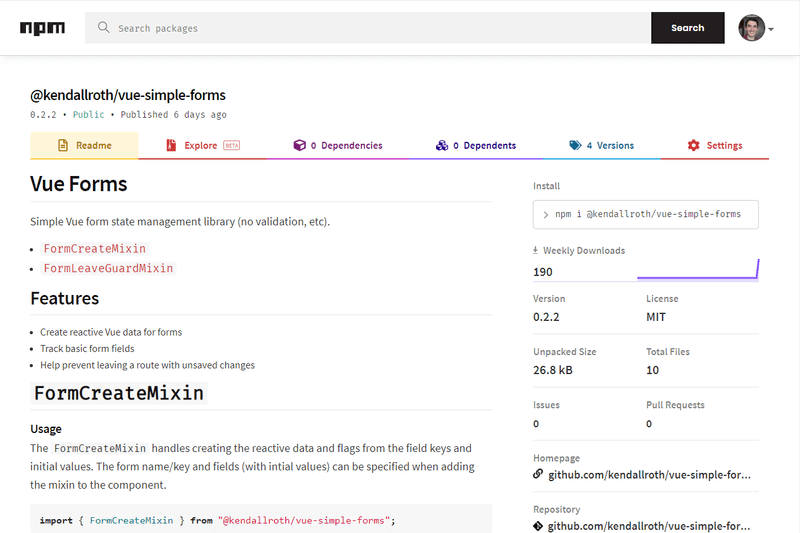 Vue Simple Forms